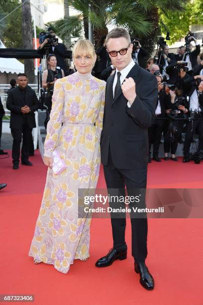 Liv Corfixen and Nicolas Winding Refn attend the 70th Anniversary of the 70th annual Cannes Film Festival at Palais des Festivals on May 23, 2017 in...