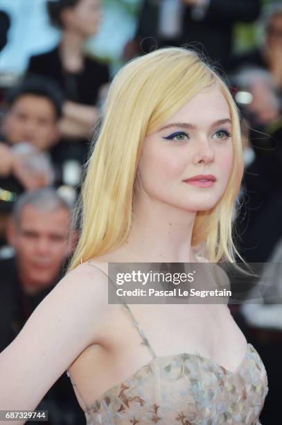 Elle Fanning attends the 70th Anniversary of the 70th annual Cannes Film Festival at Palais des Festivals on May 23, 2017 in Cannes, France.