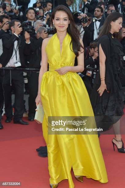 Shu Qi attends the 70th Anniversary of the 70th annual Cannes Film Festival at Palais des Festivals on May 23, 2017 in Cannes, France.