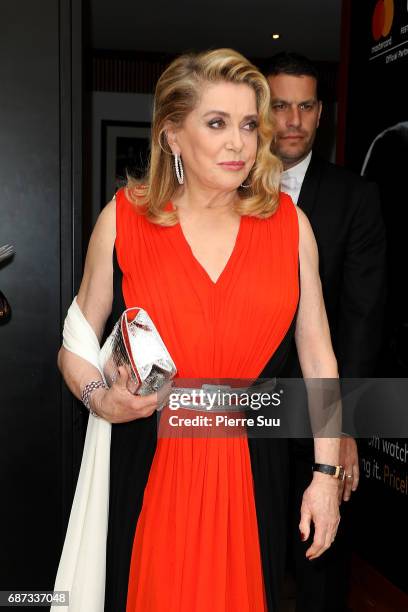 Actress Catherine Deneuve is spotted at the 'Majestic' hotel during the 70th annual Cannes Film Festival at on May 23, 2017 in Cannes, France.