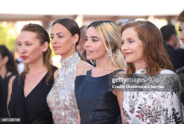 Emanuelle Bercot, Berenice Bejo, Elodie Bouchez and Isabelle Huppert attend the 70th Anniversary screening during the 70th annual Cannes Film...