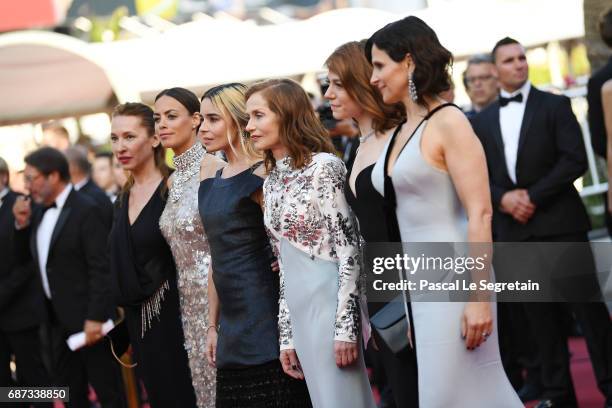 Emmanuelle Bercot, Berenice Bejo, Elodie Bouchez, Isabelle Huppert, Emilie Dequenne and Juliette Binoche attend the 70th Anniversary of the 70th...