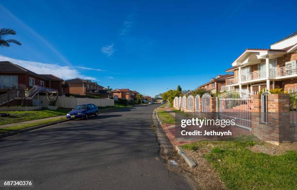 new south wales, sydney, australia - july 14, 2015 : residential house in cabramatta, sydney's vietnamese district. - sydney street stock pictures, royalty-free photos & images