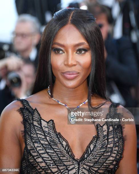 Naomi Campbell attends the 70th Anniversary screening during the 70th annual Cannes Film Festival at Palais des Festivals on May 23, 2017 in Cannes,...