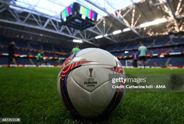 General view of The UEFA Europa League match ball ahead of Wednesday's UEFA Europa League Final at Friends Arena on May 23, 2017 in Stockholm, Sweden.