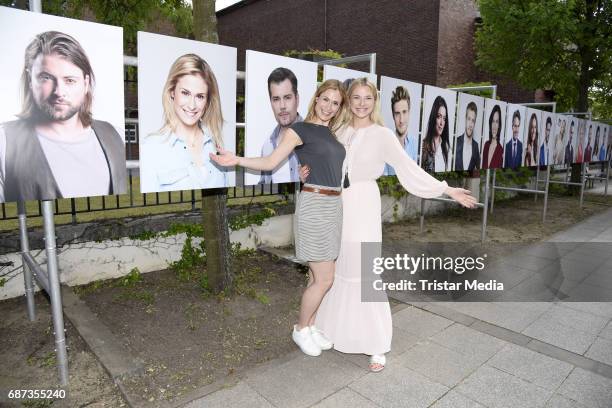 Lea Marlen Woitack and Valentina Pahde pose during the portrait exhibition to celebrate 25th anniversary of tv series 'Gute Zeiten, schlechte Zeiten'...