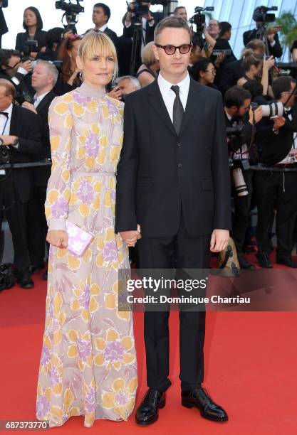 Liv Corfixen and Nicolas Winding Refn attend the 70th Anniversary of the 70th annual Cannes Film Festival at Palais des Festivals on May 23, 2017 in...