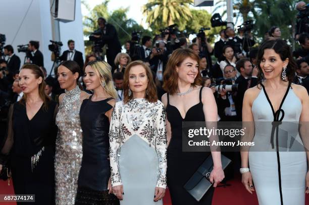 Emmanuelle Bercot, Berenice Bejo, Elodie Bouchez, Isabelle Huppert, Emilie Dequenne and Juliette Binoche attend the 70th Anniversary of the 70th...