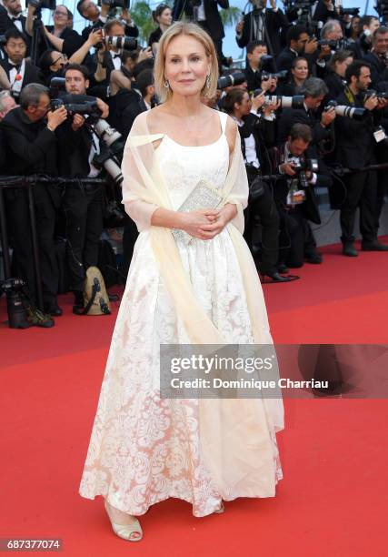 Marthe Keller attends the 70th Anniversary screening during the 70th annual Cannes Film Festival at Palais des Festivals on May 23, 2017 in Cannes,...