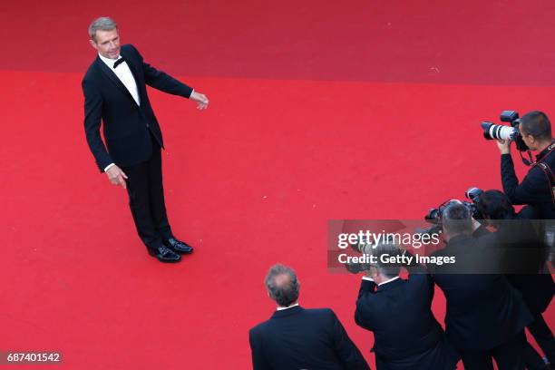 Lambert Wilson attends the 70th Anniversary of the 70th annual Cannes Film Festival at Palais des Festivals on May 23, 2017 in Cannes, France.