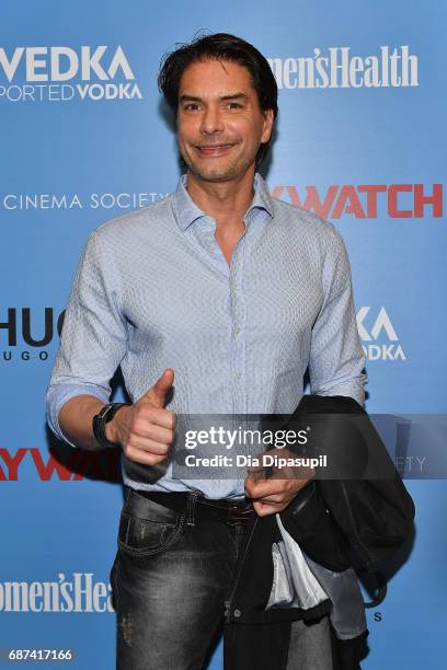 Marcus Schenkenberg attends The Cinema Society's Screening Of "Baywatch" at Landmark Sunshine Cinema on May 22, 2017 in New York City.