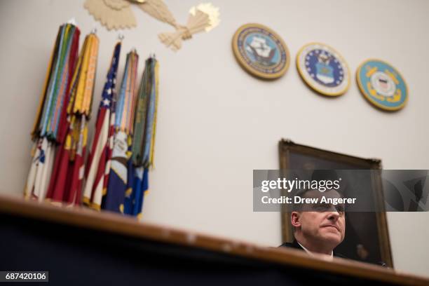 Admiral Michael Rogers, Director of the National Security Agency and commander of U.S. Cyber Command, testifies during a House Armed Services...