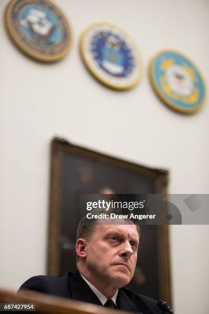 Admiral Michael Rogers, Director of the National Security Agency and commander of U.S. Cyber Command, testifies during a House Armed Services...