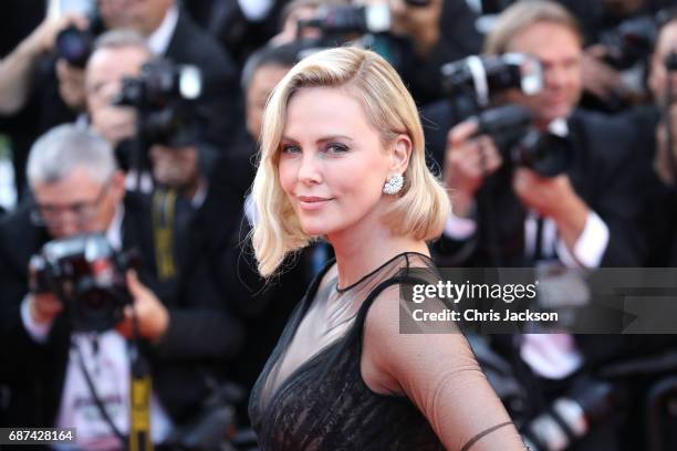 Actor Charlize Theron attends the 70th Anniversary of the 70th annual Cannes Film Festival at Palais des Festivals on May 23, 2017 in Cannes, France.