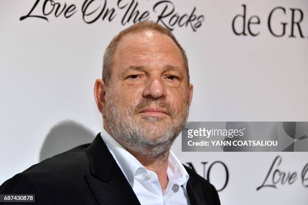 Film producer Harvey Weinstein poses during a photocall as he arrives to attend the De Grisogono Party on the sidelines of the 70th Cannes Film...