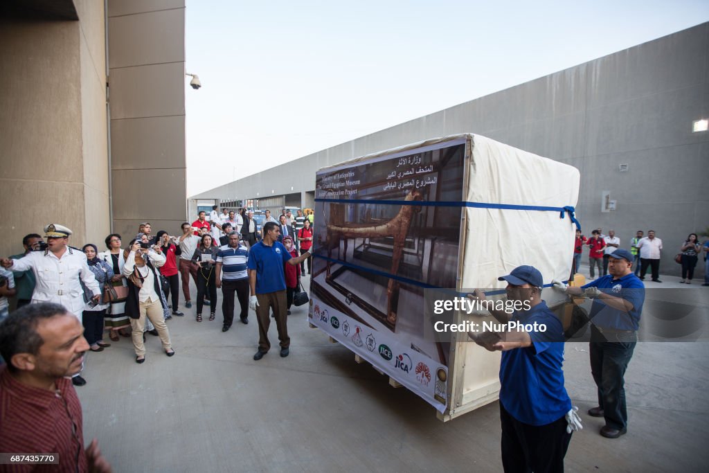 King Tut's funerary bed arrives at new Grand Egyptian Museum