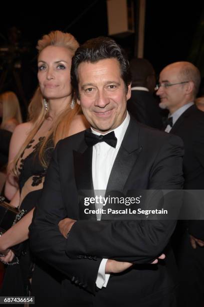 Laurent Gerra leaves the "Hikari " screening during the 70th annual Cannes Film Festival at Palais des Festivals on May 23, 2017 in Cannes, France.