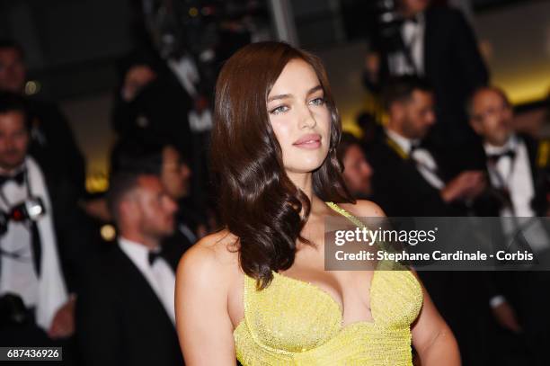 Irina Shayk attends the "Hikari " screening during the 70th annual Cannes Film Festival at Palais des Festivals on May 23, 2017 in Cannes, France.