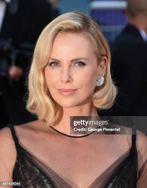 Charlize Theron attends the 70th Anniversary screening during the 70th annual Cannes Film Festival at Palais des Festivals on May 23, 2017 in Cannes,...