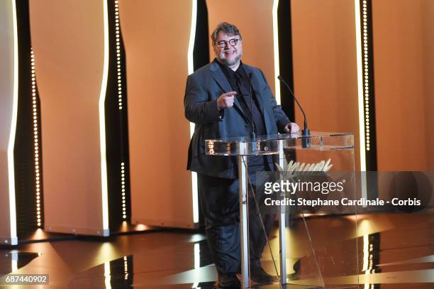 Director Guillermo del Toro attends the 70th Anniversary Ceremony during the 70th annual Cannes Film Festival at Palais des Festivals on May 23, 2017...