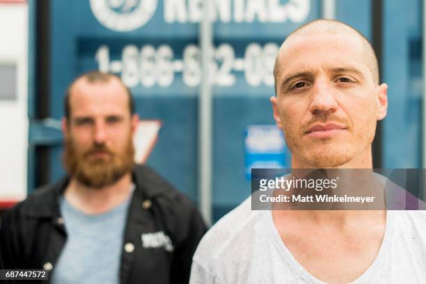 Paul Meany and Darren King of the band Mutemath pose for a portrait during the 2017 Hangout Music Festival on May 20, 2017 in Gulf Shores, Alabama.