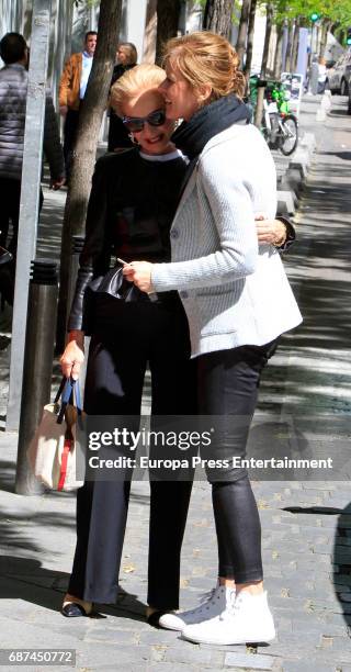 Designer Carolina Herrera and Nuria March are seen leaving Quintin restaurant on April 27, 2017 in Madrid, Spain.