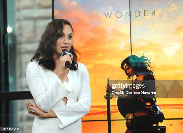 Actress Gal Gadot attends Build The Cast of 'Wonder Woman' at Build Studio on May 23, 2017 in New York City.