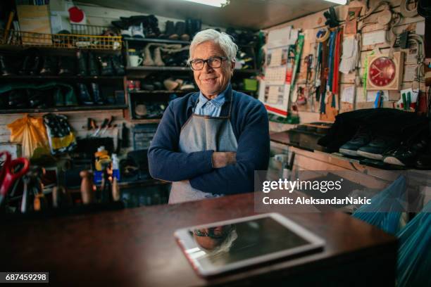 portrait of cobbler - independence stock pictures, royalty-free photos & images