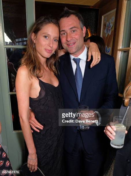 Jemima Jones and Ben Goldsmith attend the Leuser Ecosystem Action Fund hosted by Ben Goldsmith and Sarah Woodhead at 5 Hertford Street in...