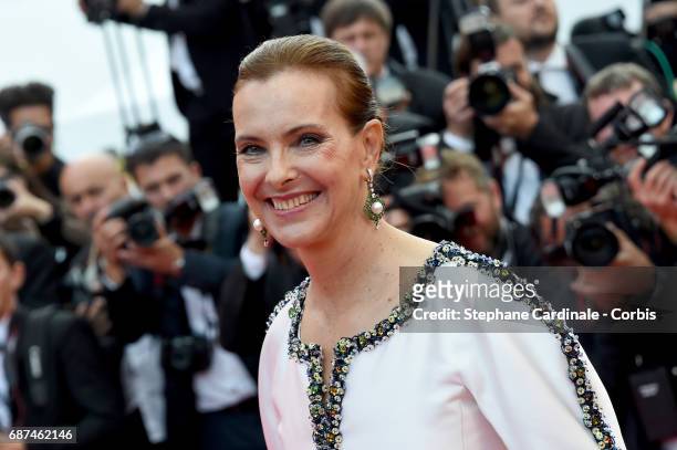 Actor Carole Bouquet attends the 70th Anniversary of the 70th annual Cannes Film Festival at Palais des Festivals on May 23, 2017 in Cannes, France.