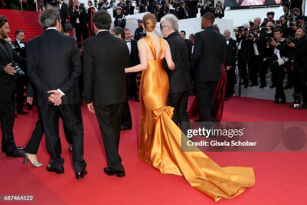 Jury members Paolo Sorrentino, Gabriel Yared, Jessica Chastain, President of the jury Pedro Almodovar, Fan Bingbing, Will Smith, Agnes Jaoui attend...