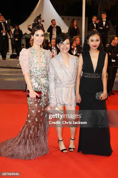 Guests attend the "Hikari " screening during the 70th annual Cannes Film Festival at Palais des Festivals on May 23, 2017 in Cannes, France.