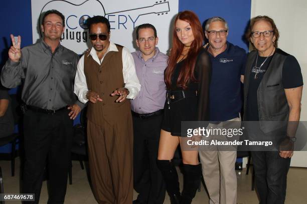 Morris Day, Kendra Erika and Richie Supa pose at Recovery Unplugged Treatment Center on May 23, 2017 in Ft. Lauderdale, Florida.