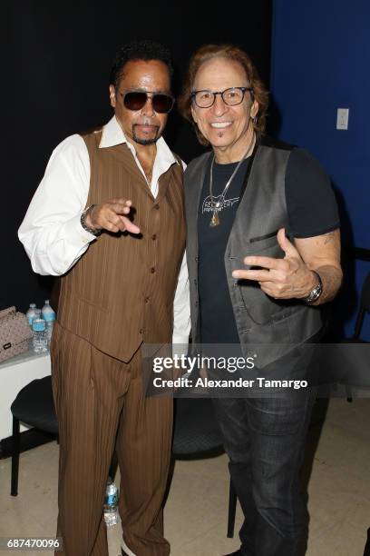 Morris Day and Richie Supa pose at Recovery Unplugged Treatment Center on May 23, 2017 in Ft. Lauderdale, Florida.