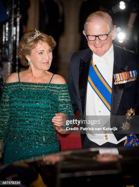 Princess Margriet and her husband Pieter van Vollenhoven of The Netherlands leave after the gala dinner for the Corps Diplomatic at the Royal Palace...