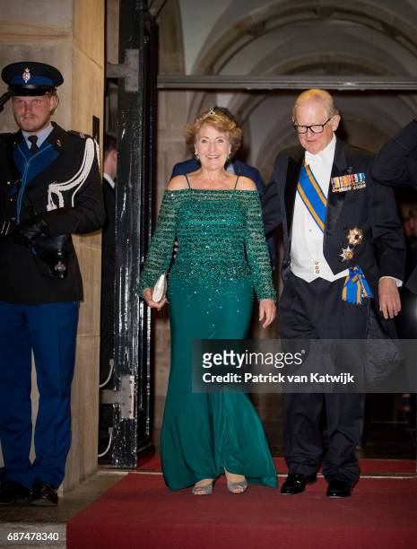 Princess Margriet and her husband Pieter van Vollenhoven of The Netherlands leave after the gala dinner for the Corps Diplomatic at the Royal Palace...