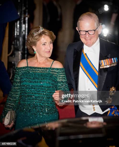 Princess Margriet and her husband Pieter van Vollenhoven of The Netherlands leave after the gala dinner for the Corps Diplomatic at the Royal Palace...