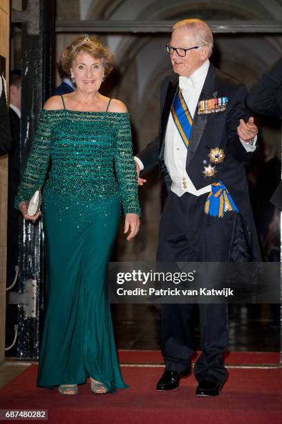 Princess Margriet and her husband Pieter van Vollenhoven of The Netherlands leave after the gala dinner for the Corps Diplomatic at the Royal Palace...