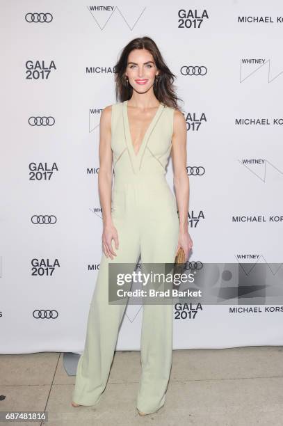 Model Hilary Rhoda attends the Whitney Museum's annual Spring Gala and Studio Party 2017 sponsored by Audi and Michael Kors on May 23, 2017 in New...