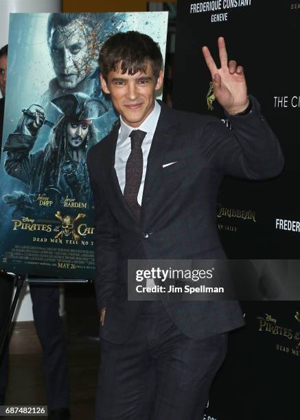 Actor Brenton Thwaites attends the screening of "Pirates Of The Caribbean: Dead Men Tell No Tales" hosted by The Cinema Society at Crosby Street...