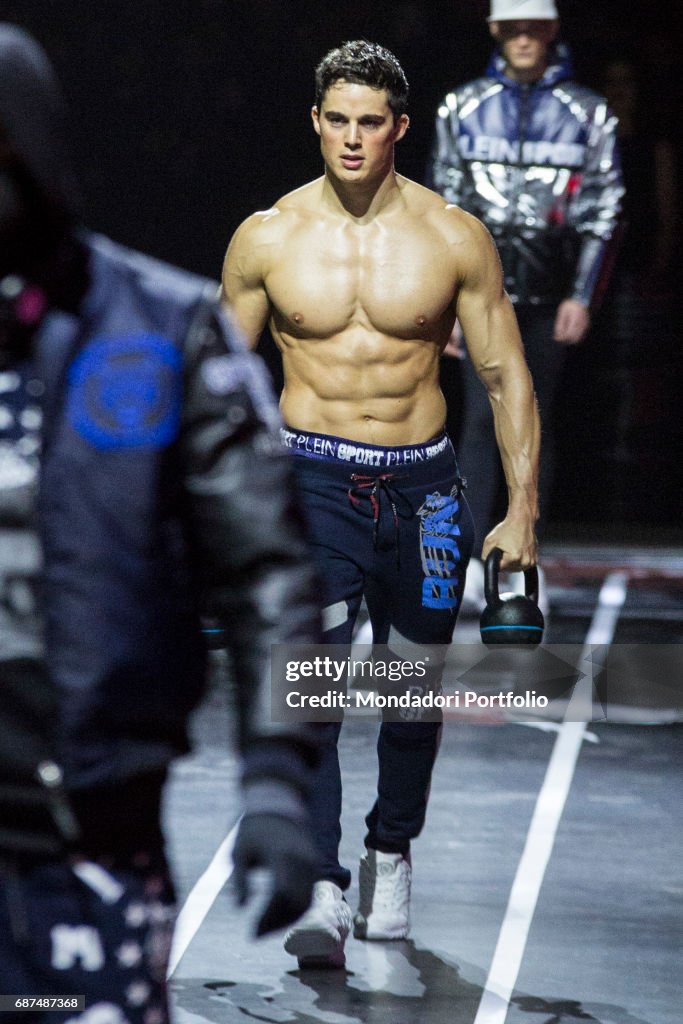 Pietro Boselli on the catwalk for Plein Sport
