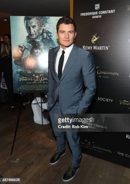 Orlando Bloom attends the screening for "Pirates of The Caribbean: Dead Men Tell No Tales" presented by Remy Martin at the Crosby Street Hotel on May...