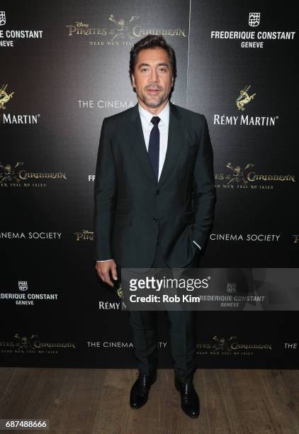 Javier Bardem attends the screening for "Pirates of The Caribbean: Dead Men Tell No Tales" presented by Remy Martin at the Crosby Street Hotel on May...