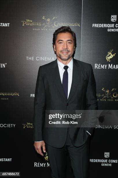 Javier Bardem attends the screening for "Pirates of The Caribbean: Dead Men Tell No Tales" presented by Remy Martin at the Crosby Street Hotel on May...