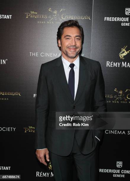 Javier Bardem attends the screening for "Pirates of The Caribbean: Dead Men Tell No Tales" presented by Remy Martin at the Crosby Street Hotel on May...