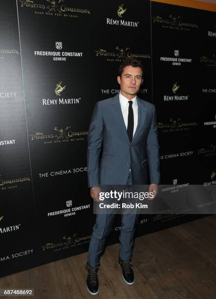 Orlando Bloom attends the screening for "Pirates of The Caribbean: Dead Men Tell No Tales" presented by Remy Martin at the Crosby Street Hotel on May...