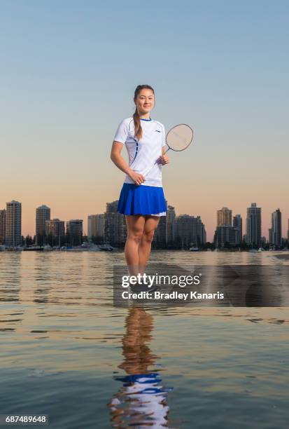 Gronya Somerville poses for a portrait during the Sudirman Cup on May 24, 2017 in Gold Coast, Australia. Twenty-one year old Australian badminton...