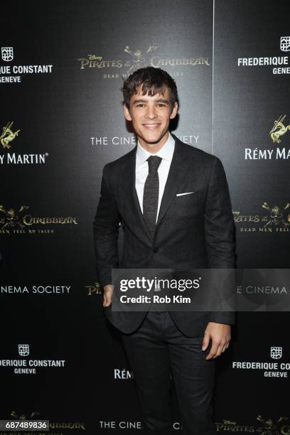 Brenton Thwaites attends the screening for "Pirates of The Caribbean: Dead Men Tell No Tales" presented by Remy Martin at the Crosby Street Hotel on...