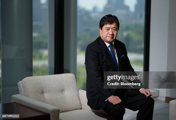 Tatsuo Yasunaga, president and chief executive officer of Mitsui & Co., poses for a photograph in Tokyo, Japan, on Tuesday, May 23, 2017. Mitsui aims...