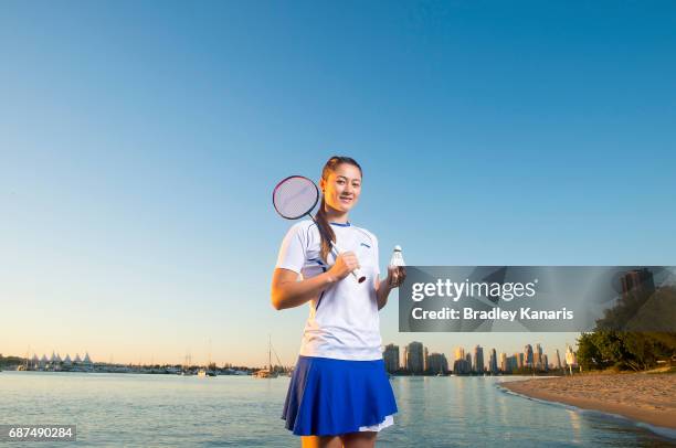 Gronya Somerville poses for a portrait during the Sudirman Cup on May 24, 2017 in Gold Coast, Australia. Twenty-one year old Australian badminton...